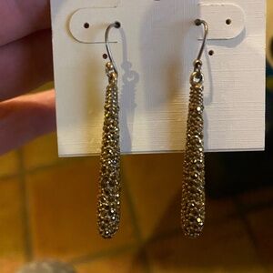 Sparkly Sophisticated Antiqued Gold-tone Lucky Brand Dangling Earrings
